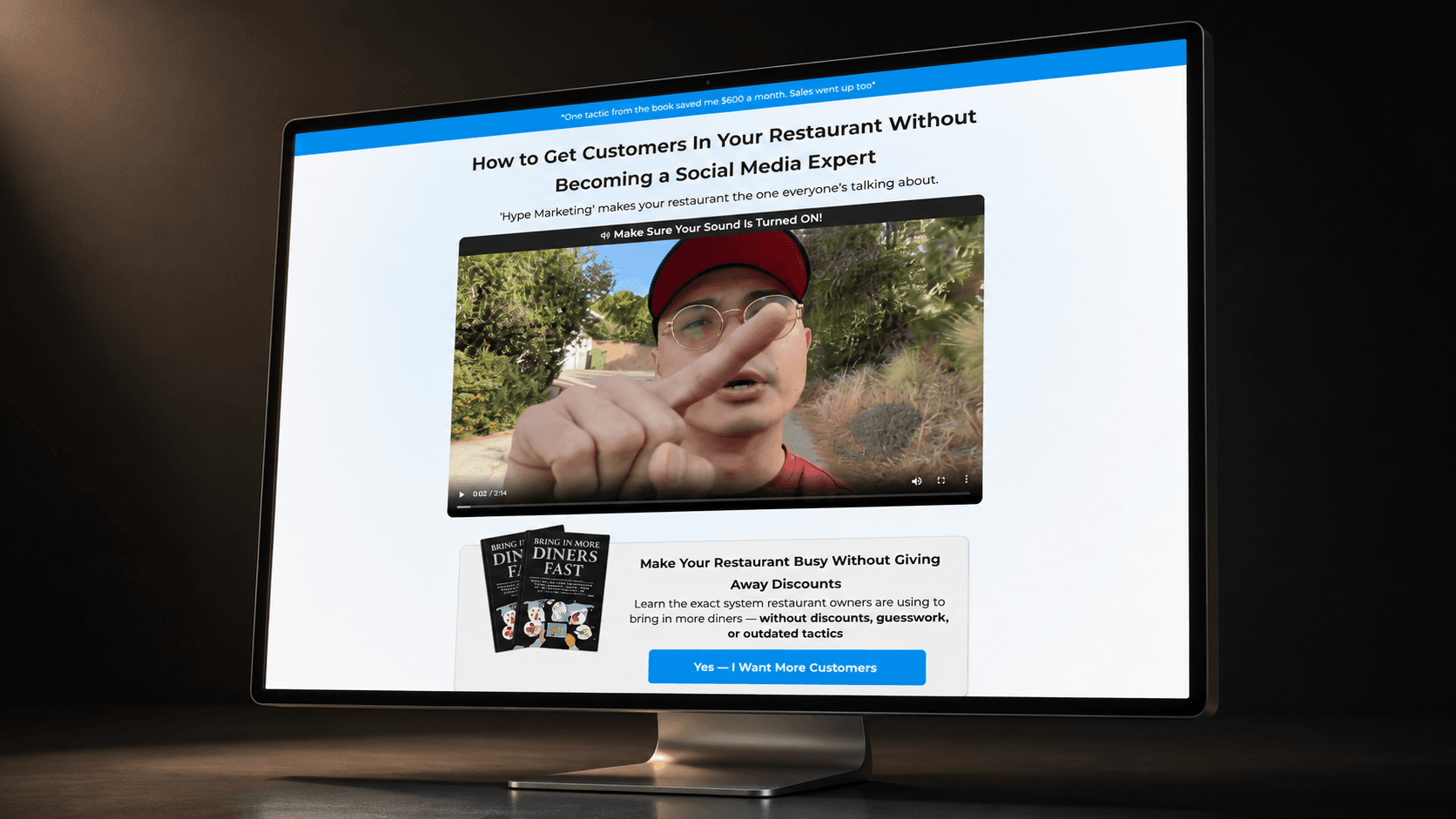 eatsrestaurantaccelerator.com funnel mockup