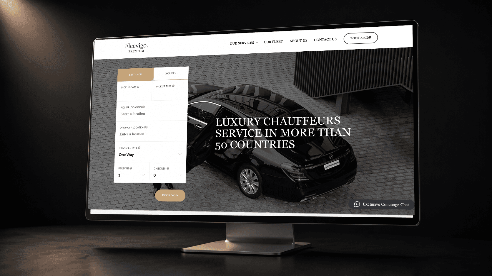 Fleevigo software product website mockup
